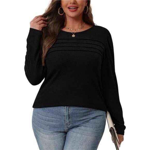 Long Sleeve Shirts for Women - Trendy Fall Fashion Dressy Casual Pleated Tunic - Picture 4 of 7